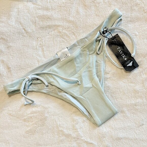 NWT Tavik Ricci Bottom Glossy Pique Adjustable Tie Sides in Light Blue - Extra S - Picture 1 of 7